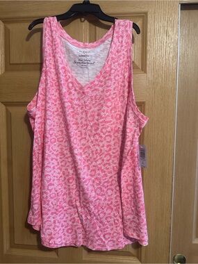 torrid Pink Leopard-Print V-Neck Tank Top